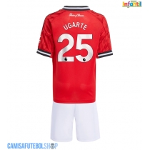 Camisa de time de futebol Manchester United Manuel Ugarte #25 Replicas 1º Equipamento Infantil 2025-26 Manga Curta (+ Calças curtas)